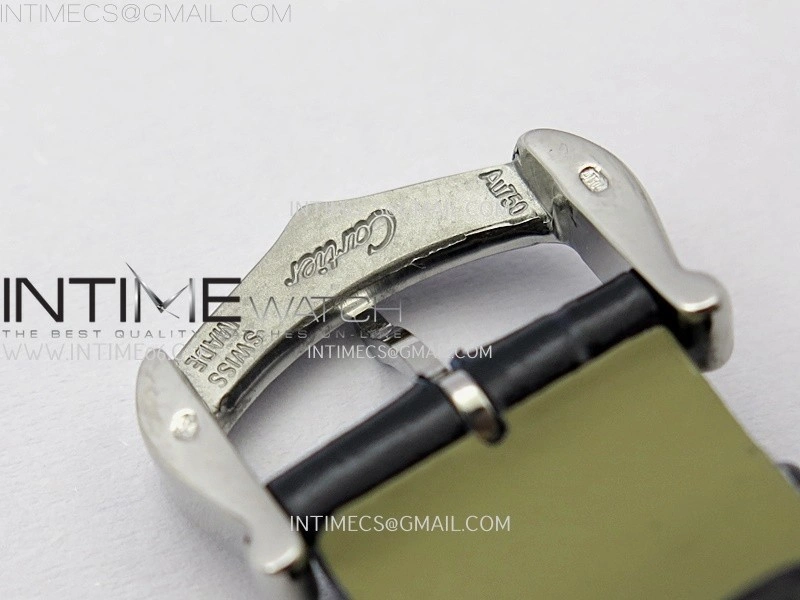 Tank Francaise Ladies 21.2mm SS 8848F 1:1 Best Edition Silver Dial on Black Leather Strap Ronda Quartz V2
